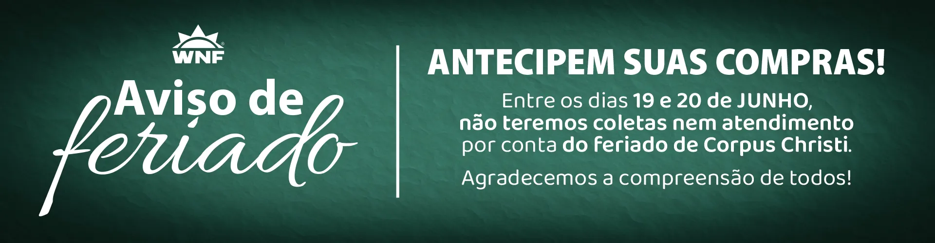 Comunicado Feriado Corpus Christi