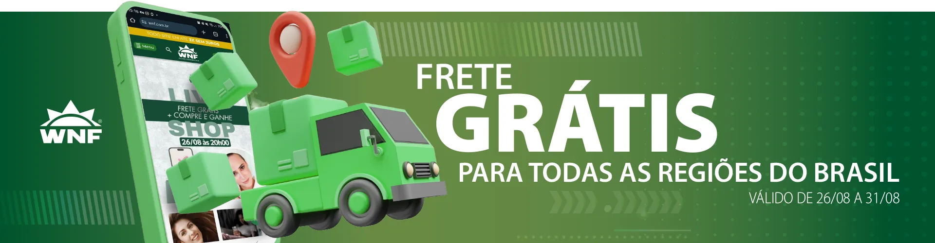 Banner Frete Grátis 26/08 -31/08