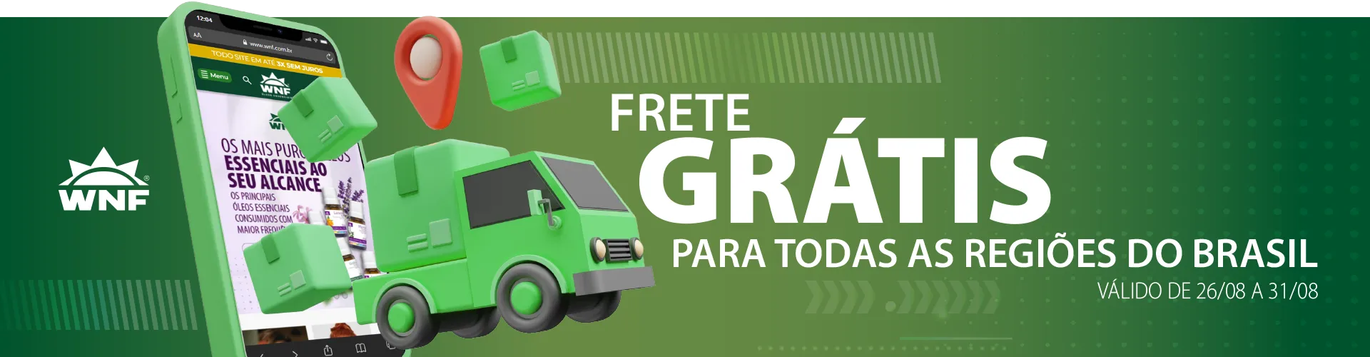 Banner Frete Grátis 26/08 -31/08
