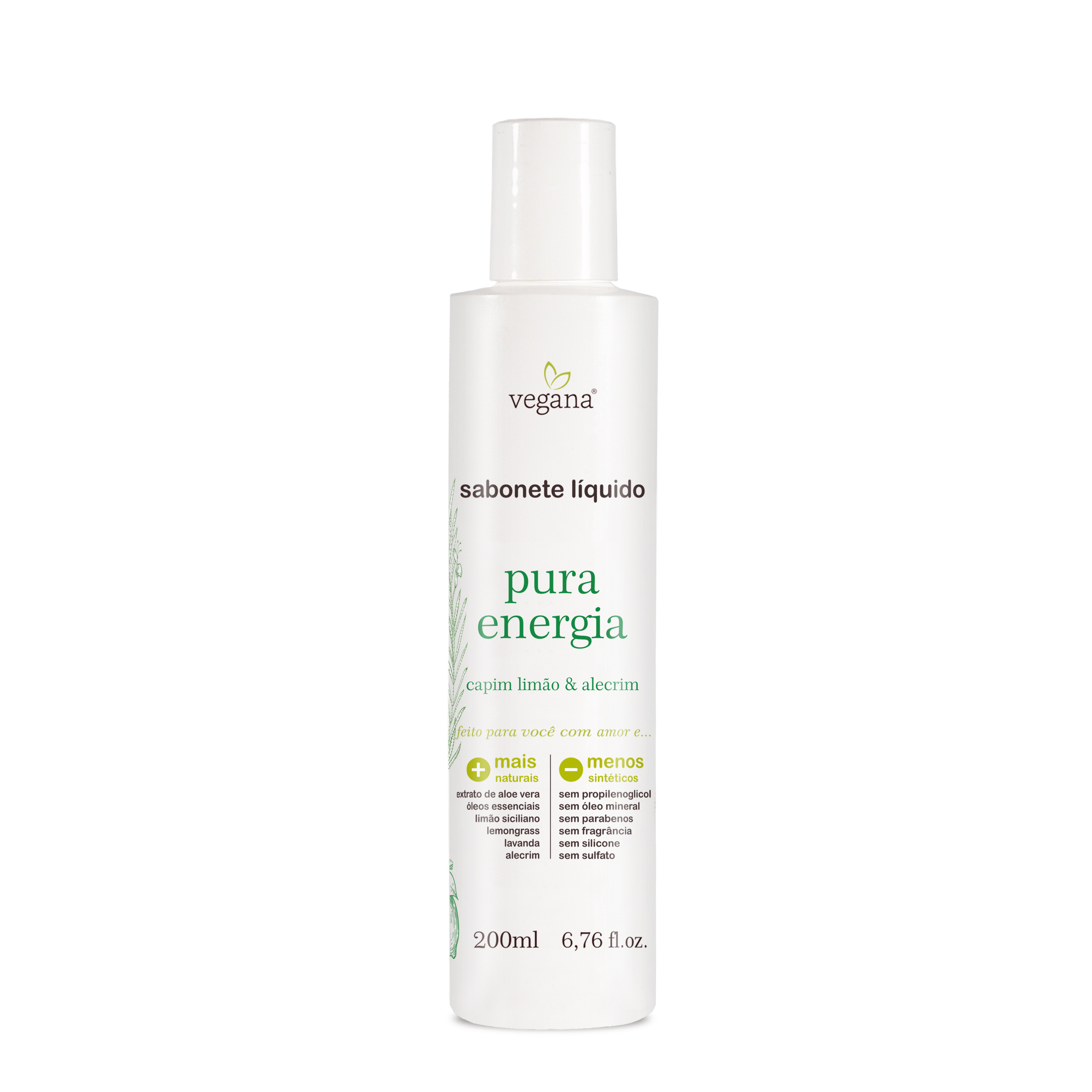 Sabonete Vegetal Pura Energia Vegana 200ml | Limpeza Suave e